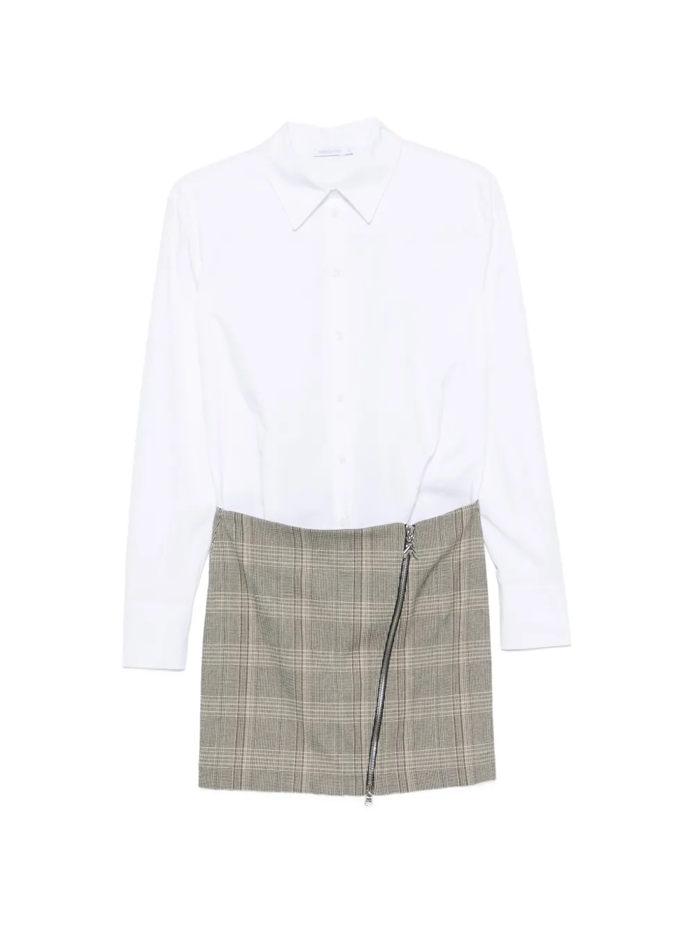 Patrizia Pepe check-pattern zip-detail dress - Grau