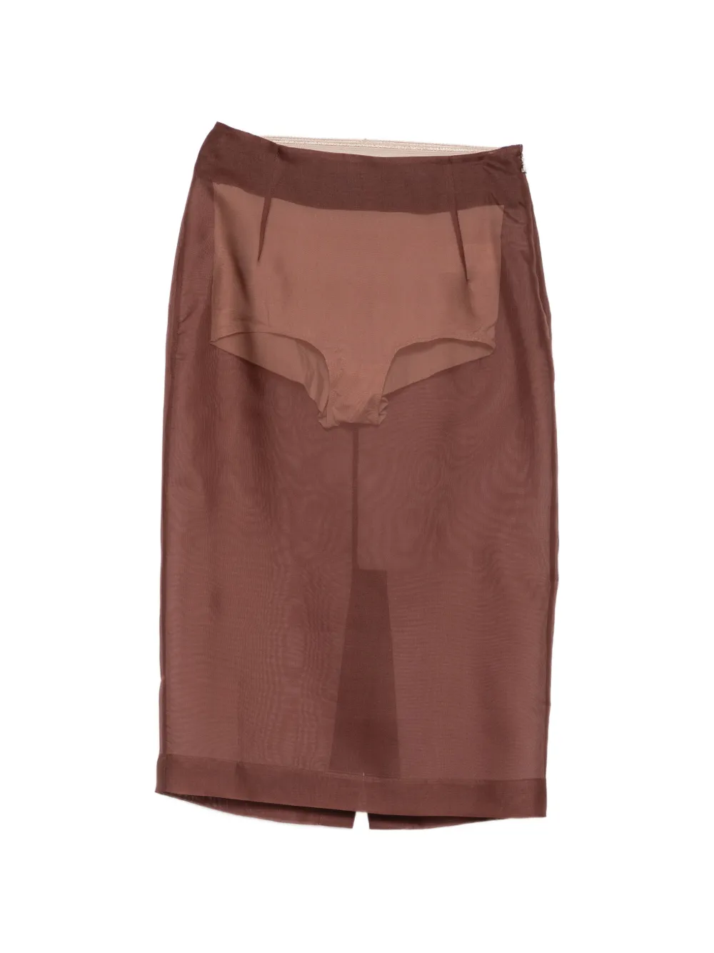 Patrizia Pepe organza midi skirt - Marrone