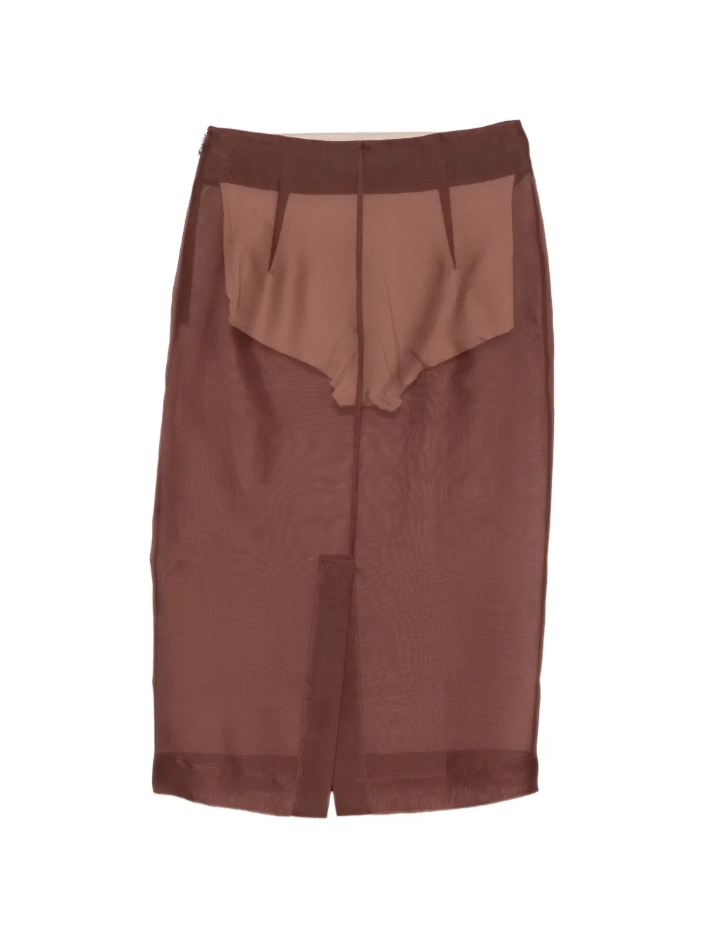 Patrizia Pepe Organza midi-rok Bruin