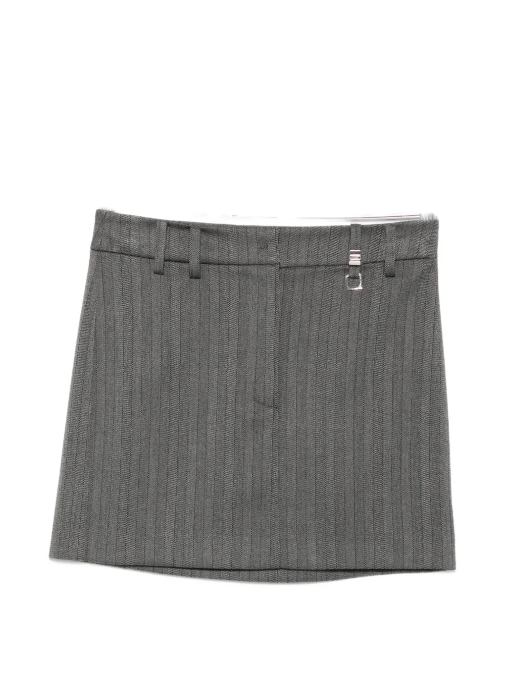 Patrizia Pepe Pinstriped Mini Skirt In Gray