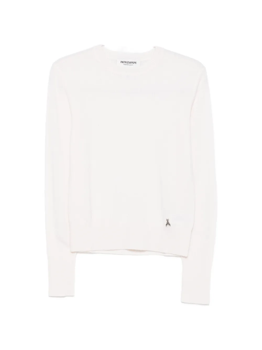 Patrizia Pepe Logo-plaque Cashmere Sweater In Neutral