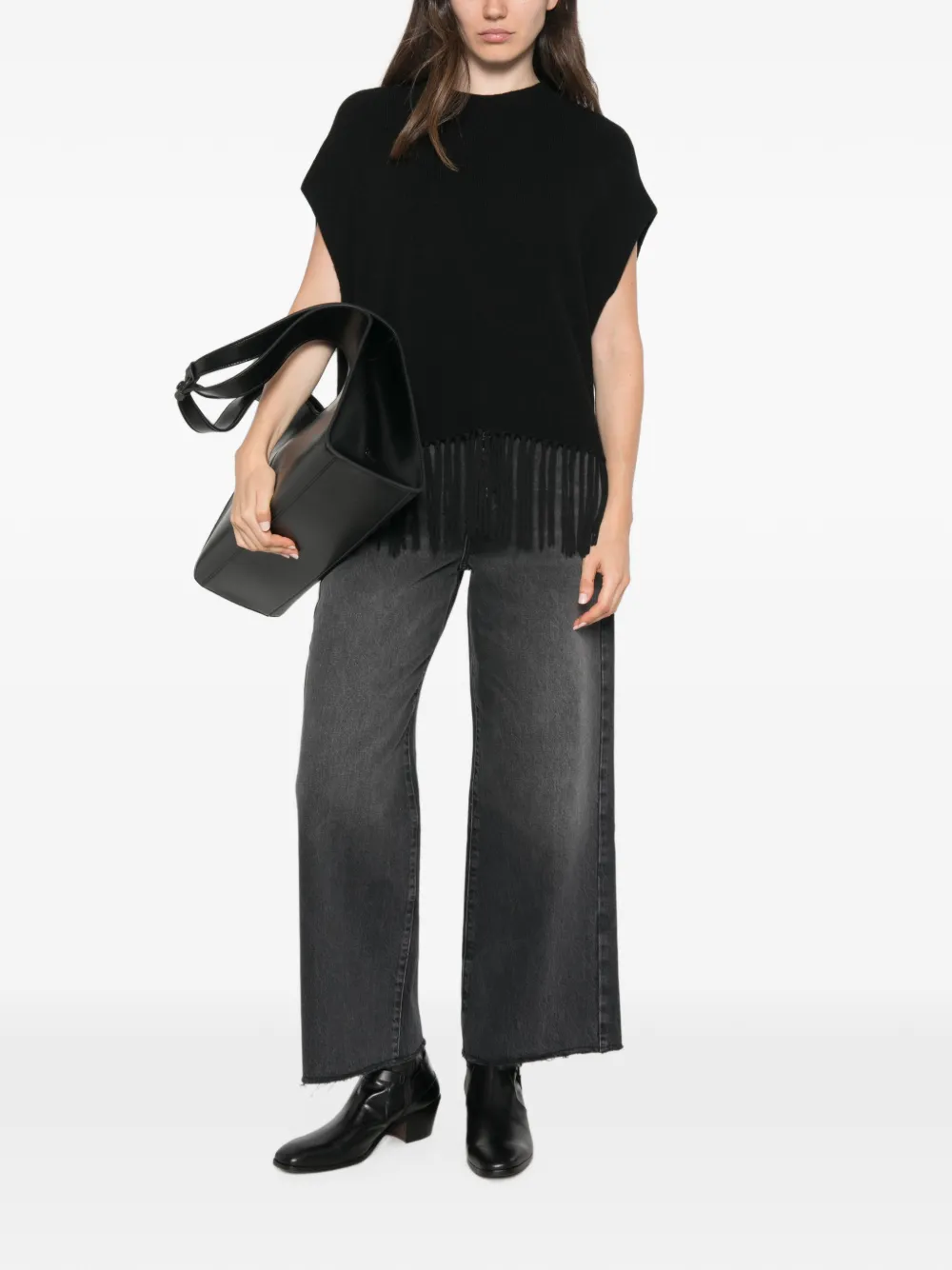Patrizia Pepe Gerafelde jeans met wassing Grijs