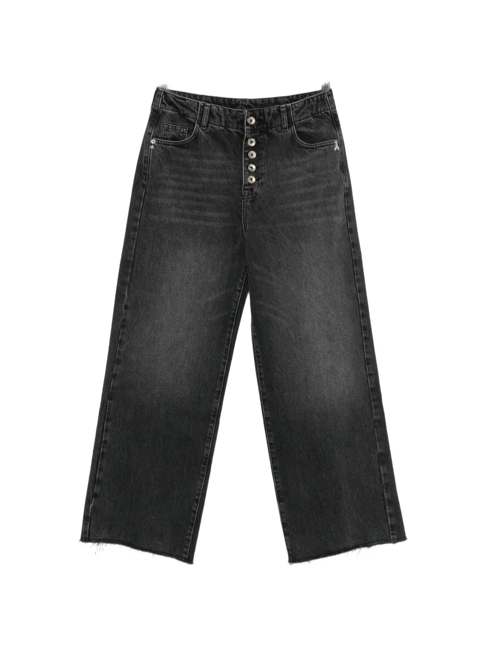 Patrizia Pepe Washed Raw-cut Jeans In Black
