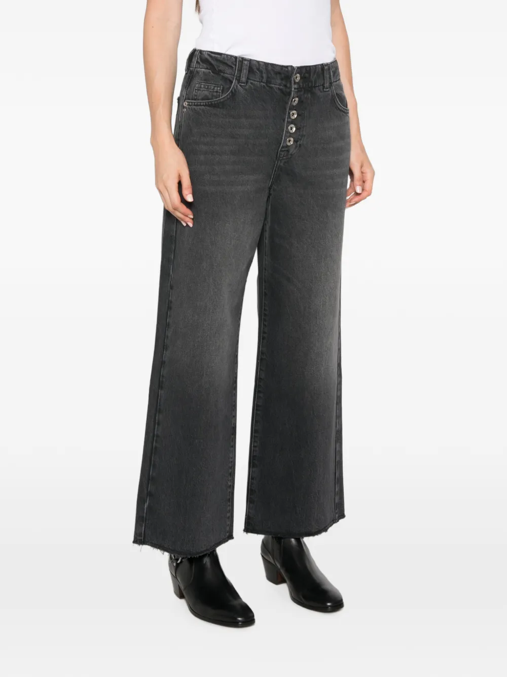 Patrizia Pepe Gerafelde jeans met wassing Grijs