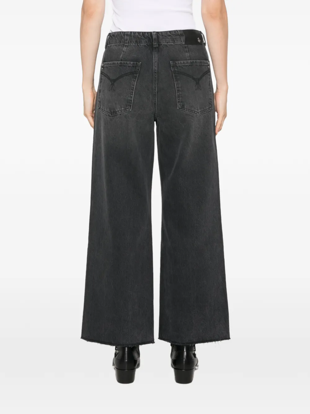 Patrizia Pepe Gerafelde jeans met wassing Grijs