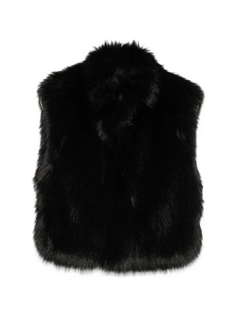 Patrizia Pepe Faux-fur High-neck Gillet In Black