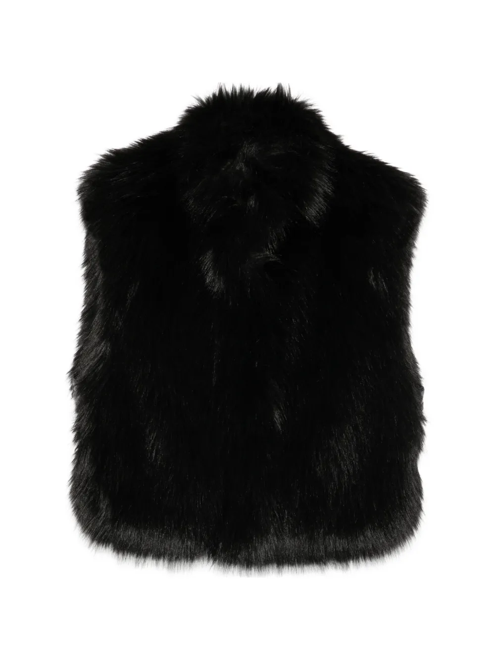 Patrizia Pepe faux-fur high-neck gillet - Schwarz