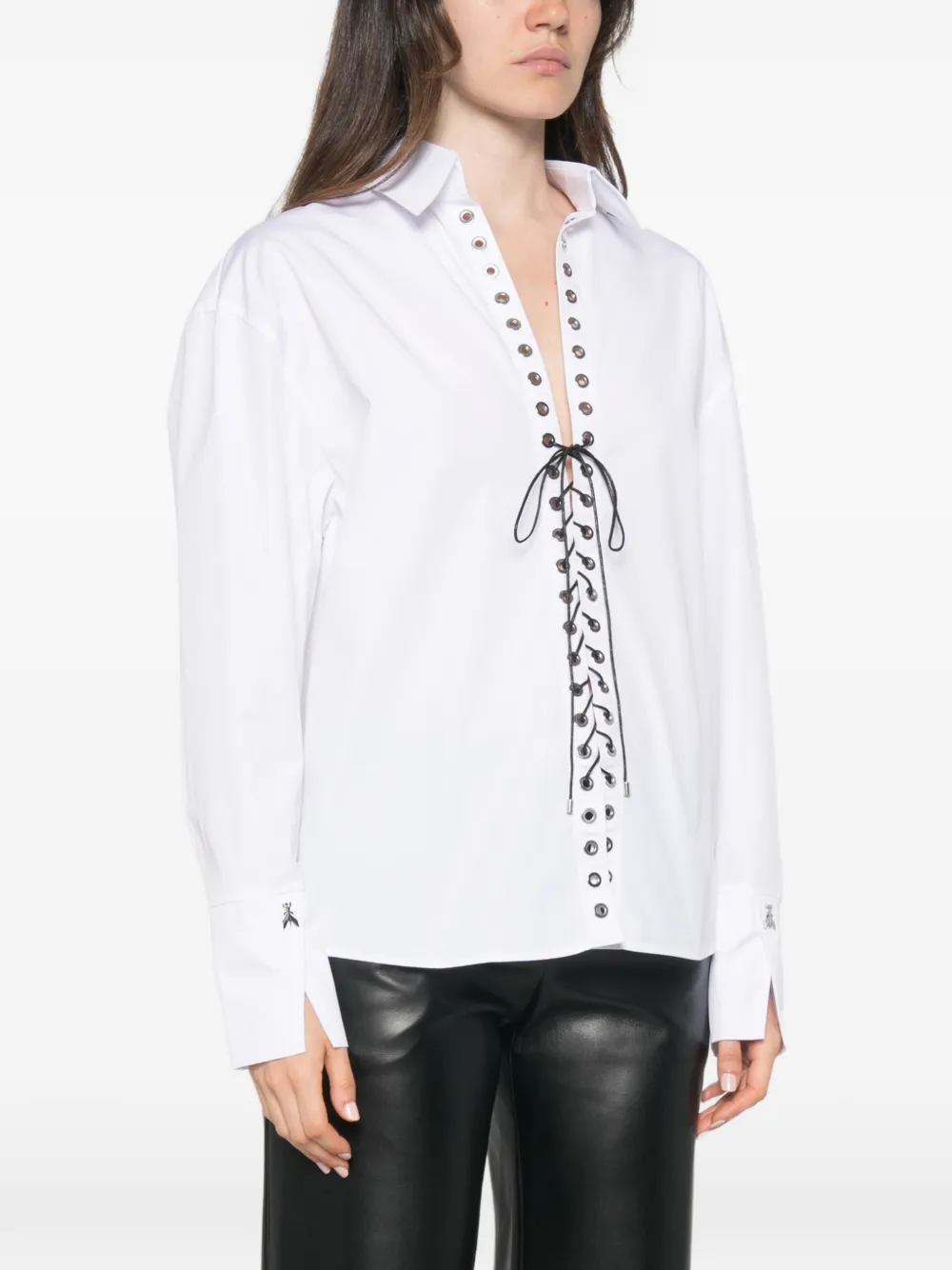 Patrizia Pepe Blouse verfraaid met ringlets en veters Wit
