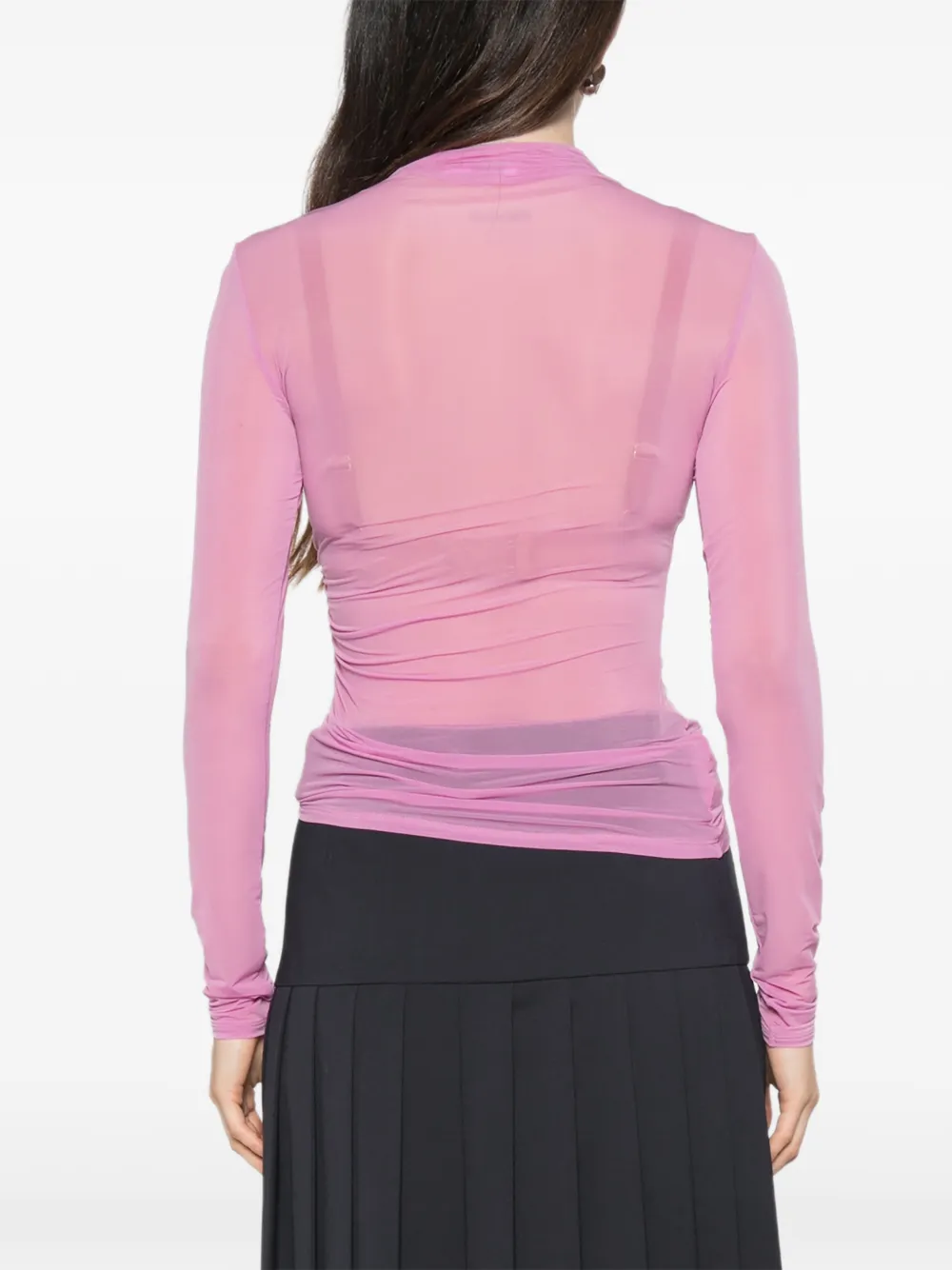 Patrizia Pepe Doorzichtige gedrapeerde top Roze