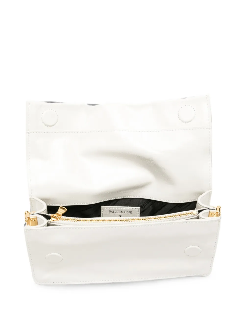 Patrizia Pepe Clutch met logoplakkaat Wit
