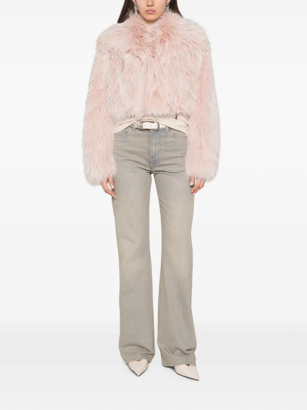 Patrizia Pepe Cropped donsjack Roze