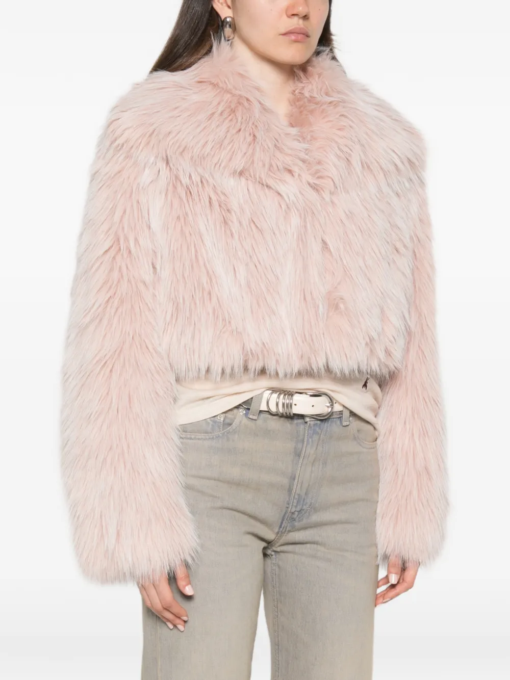 Patrizia Pepe Cropped donsjack Roze