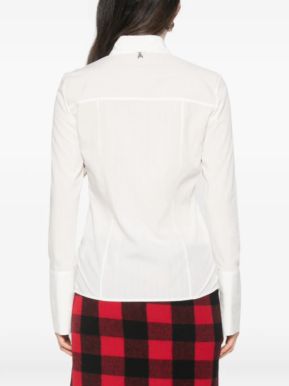 Patrizia Pepe jacquard-patterned poplin shirt Wit