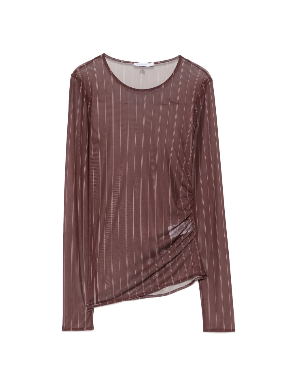 Patrizia Pepe pinstripe tulle top - Braun