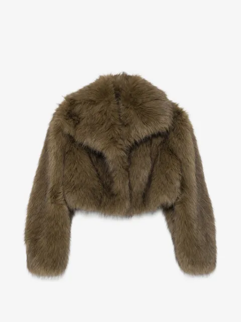 Patrizia Pepe faux-fur cropped jacket