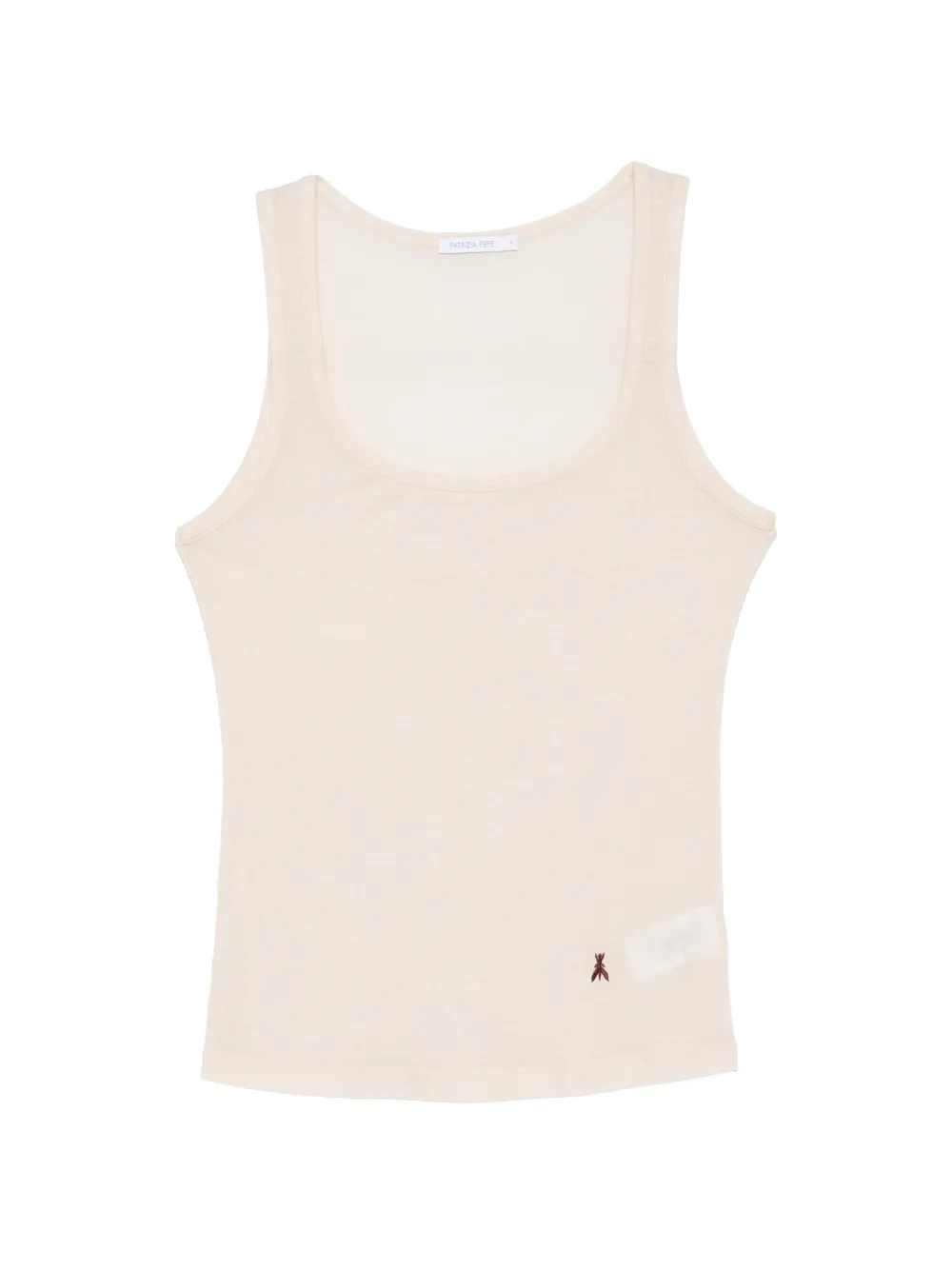 Patrizia Pepe ribbed logo-embroidered tank top - Toni neutri