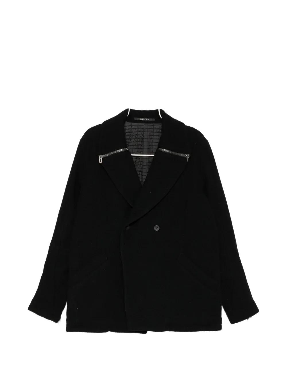 D HYGEN tweed peacoat - Black