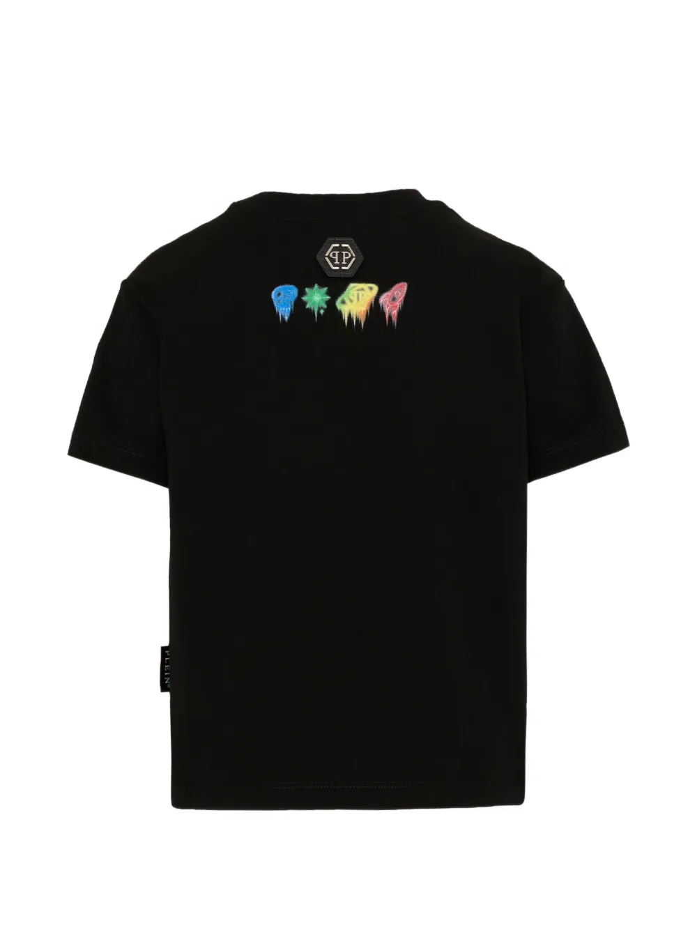 Philipp Plein Junior T-shirt met doodskopprint Zwart