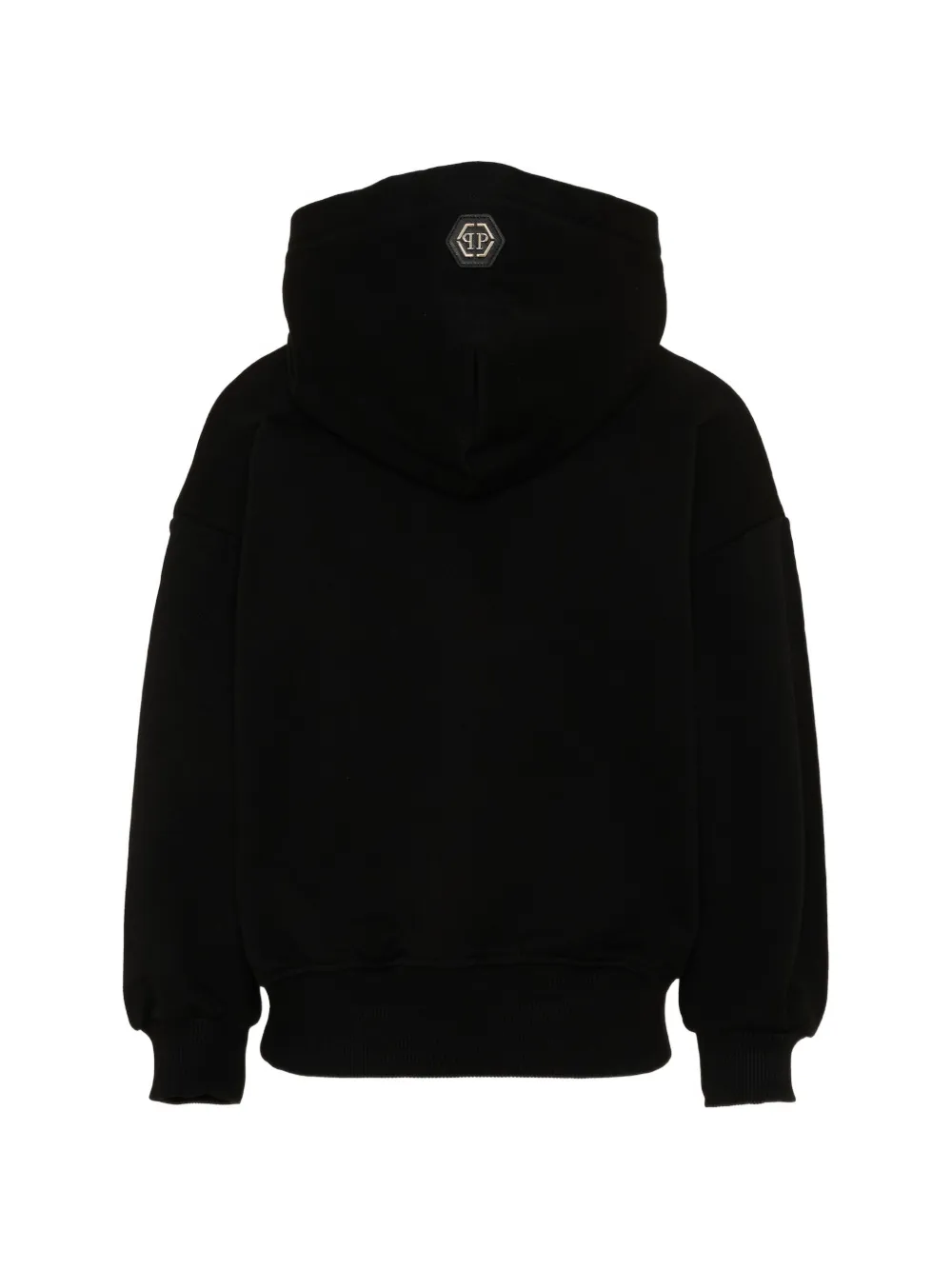 Philipp Plein Junior Hoodie met logopatch Zwart