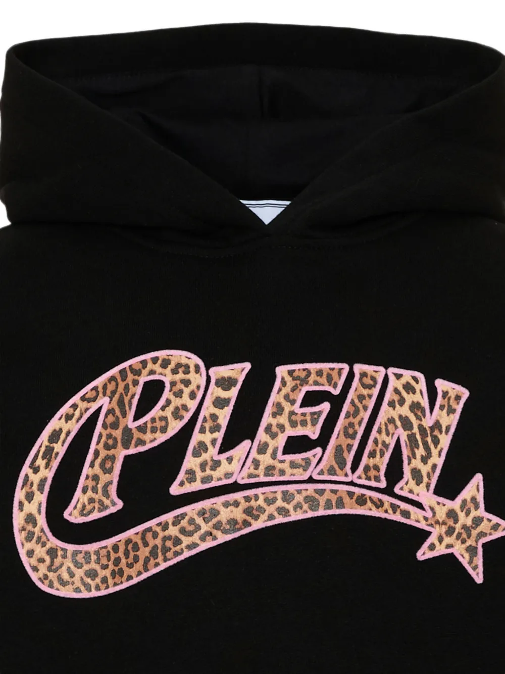 Philipp Plein Junior Hoodie met logopatch Zwart