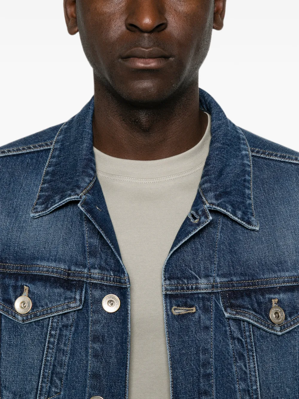 Eleventy button-fastening denim jacket Blauw