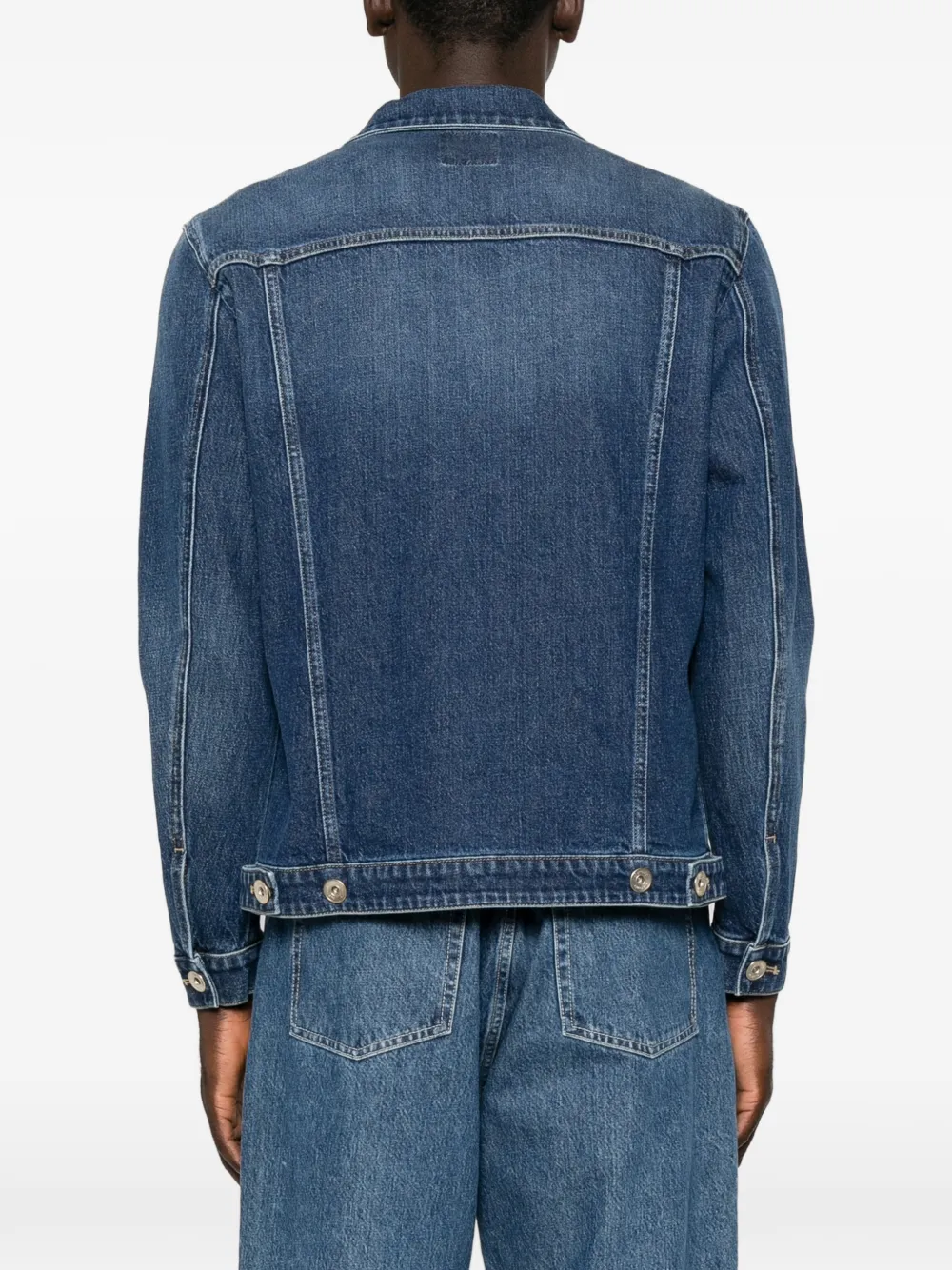 Eleventy button-fastening denim jacket Blauw