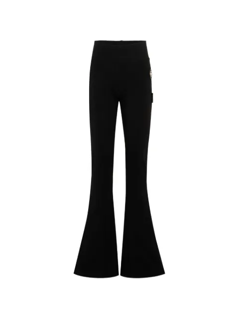 Philipp Plein Junior logo-plaque flared trousers