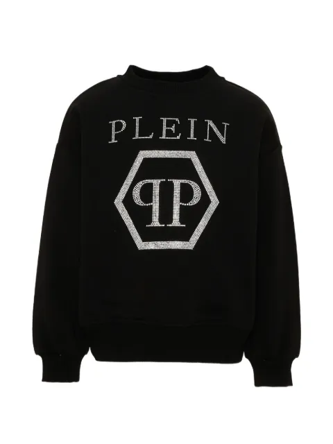 Philipp Plein Junior rhinestone-embellished logo-print sweatshirt