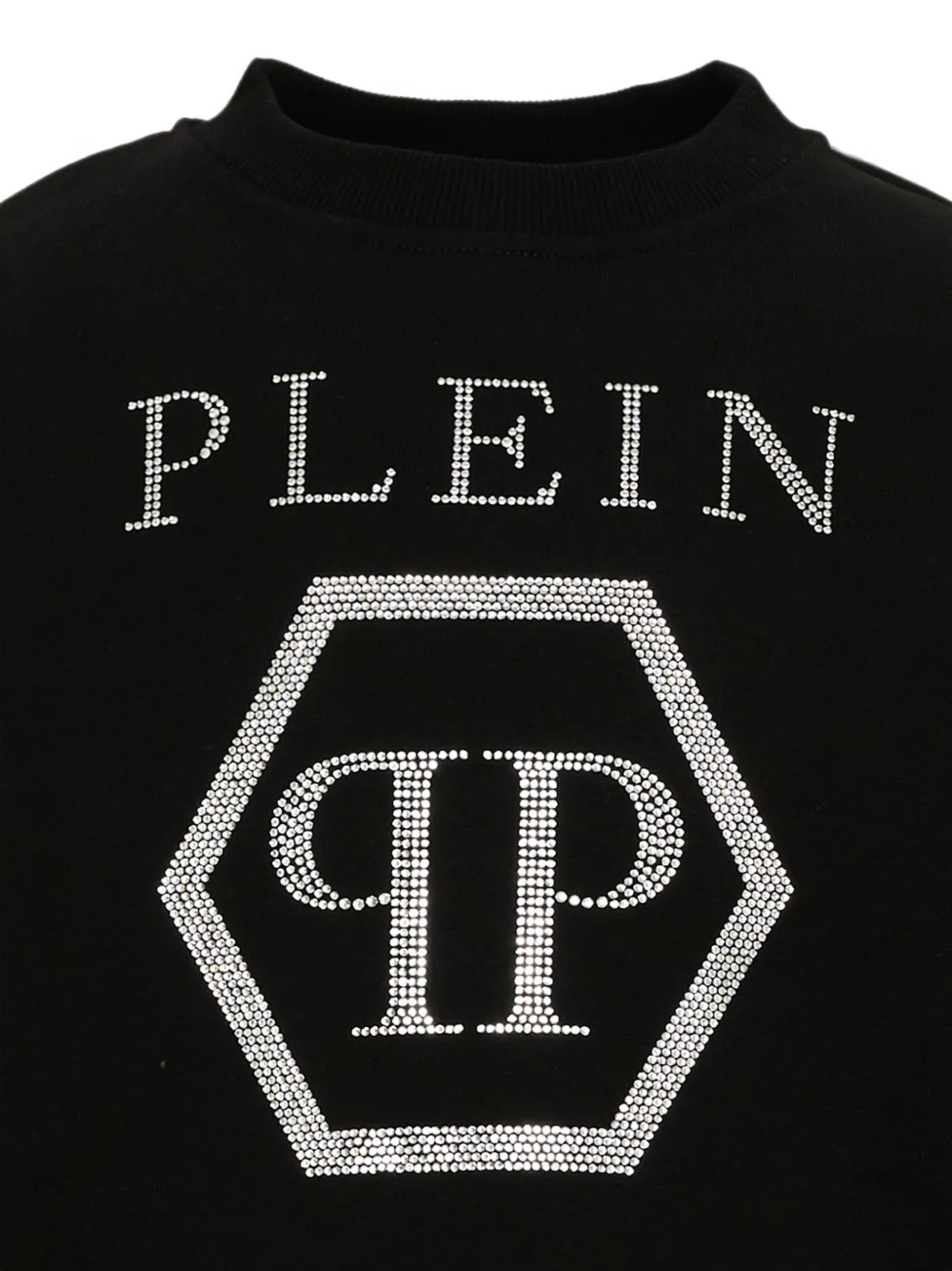 Philipp Plein Junior T-shirt verfraaid met stras Zwart