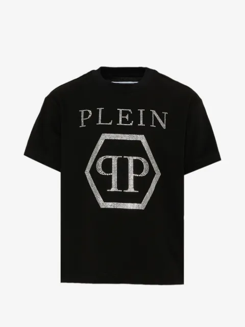 Philipp Plein Junior rhinestone-logo T-shirt