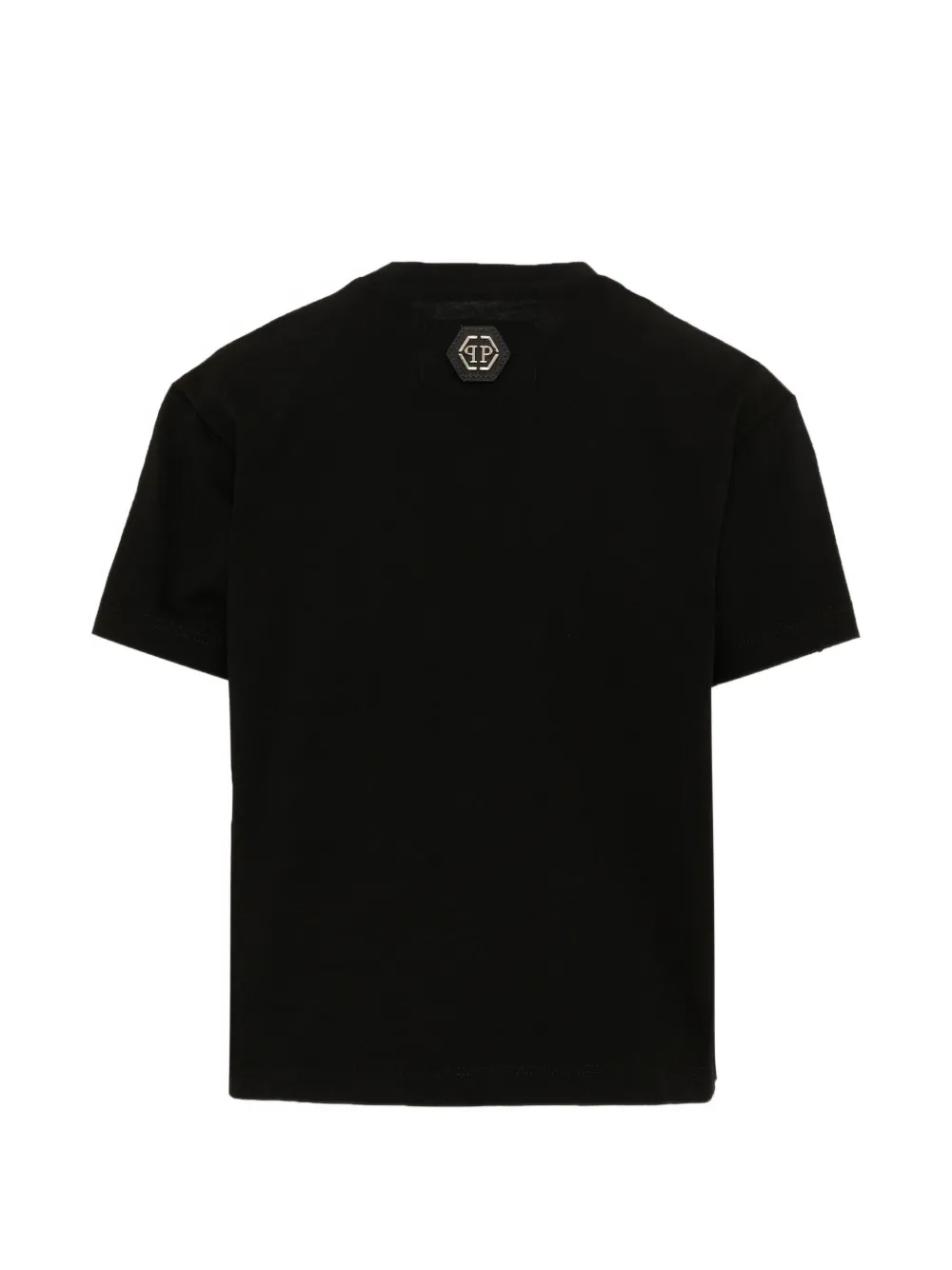 Philipp Plein Junior T-shirt met logo van stras Zwart