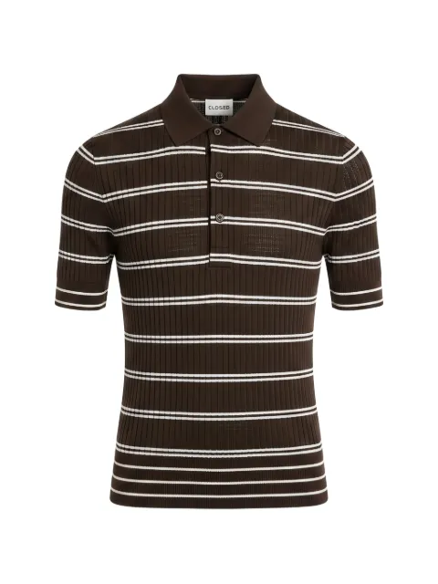 Closed striped wool polo shirt