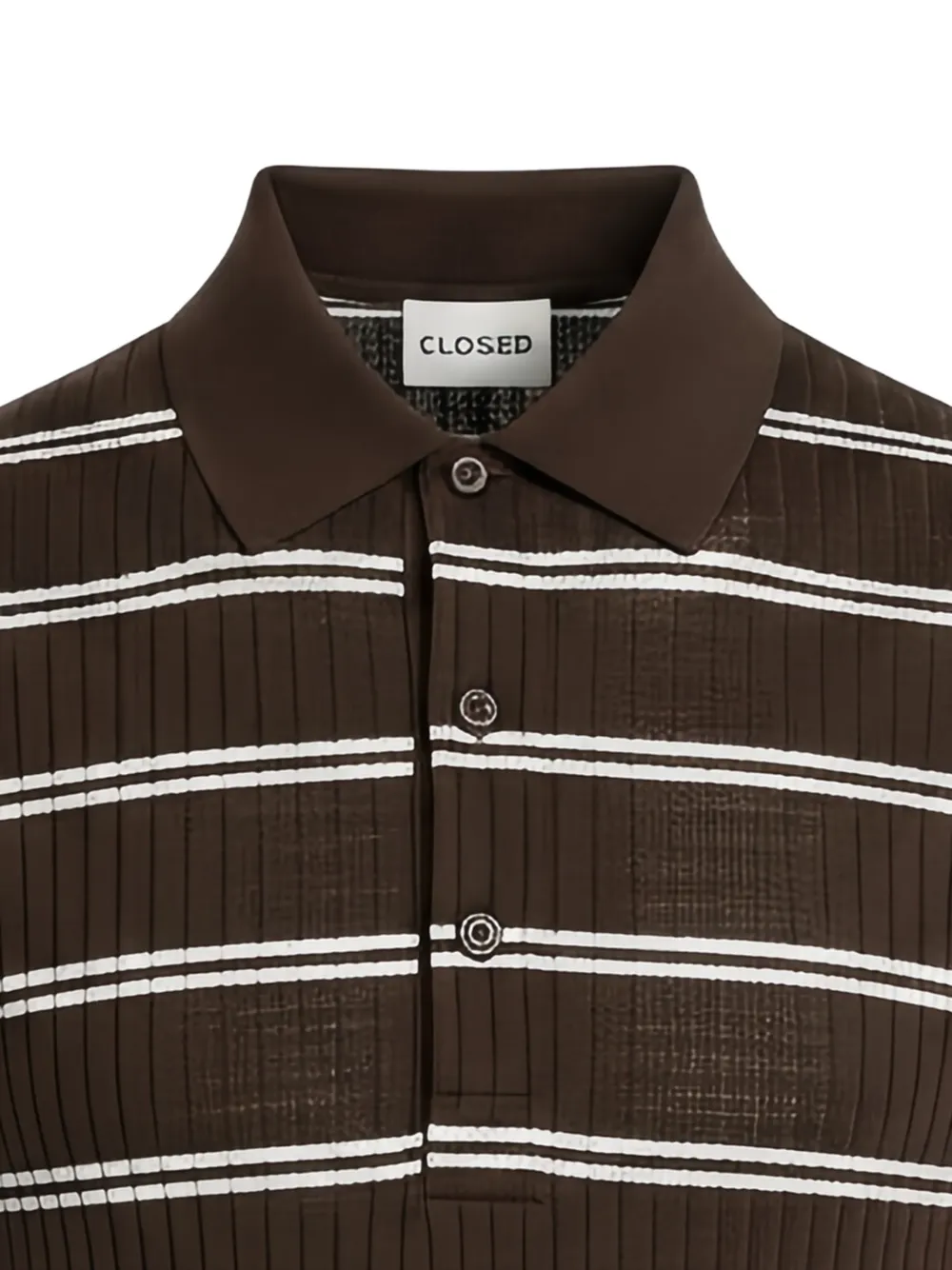 Closed Gestreept poloshirt Bruin