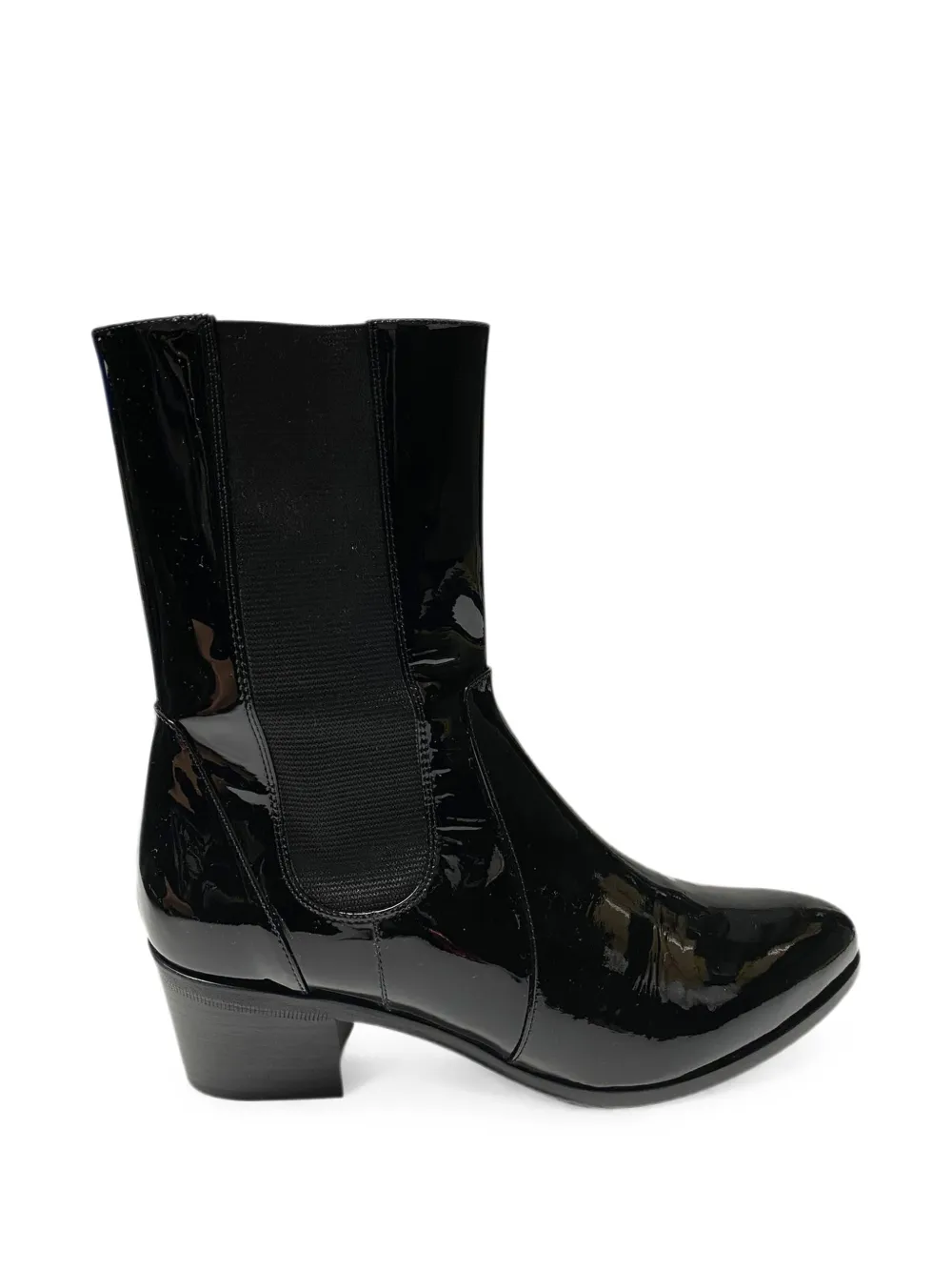 CHANEL Pre-Owned CC patent-leather ankle boots - Black