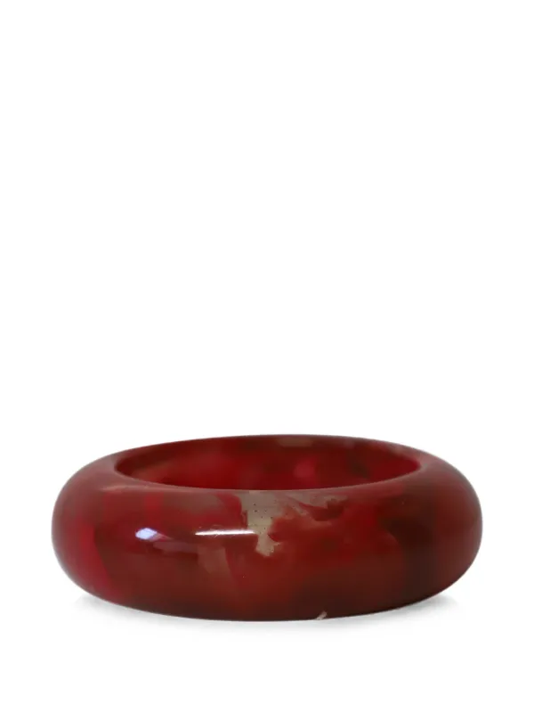 Lanvin Pre-owned Marble-pattern Bangle Bracelet in Red
