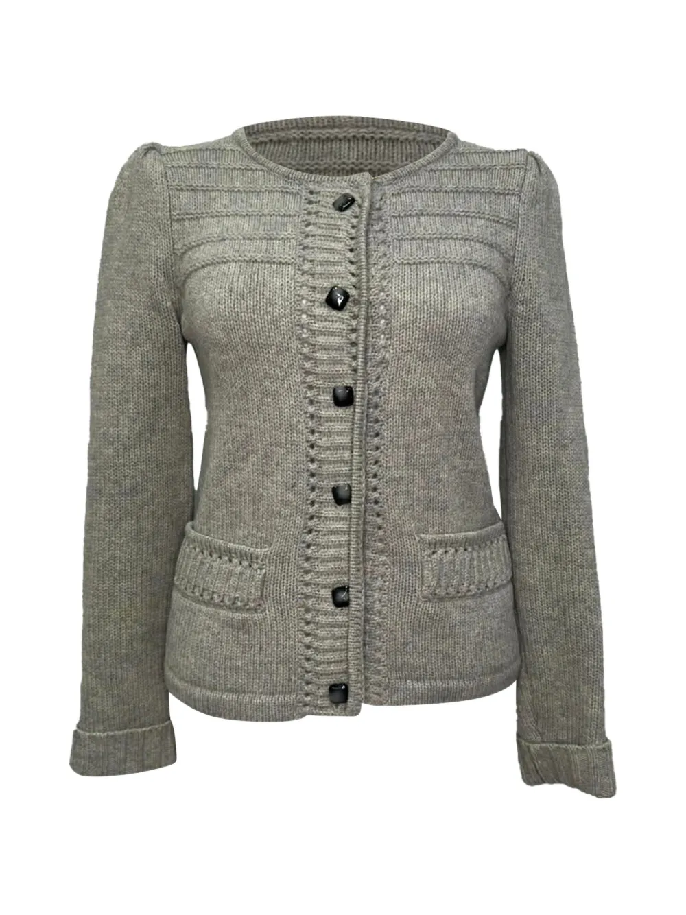 Marc Jacobs Vintage cardigan à col montant et boutonnière - Gris Marc Jacobs Vintage cardigan à col montant et boutonnière - Gris