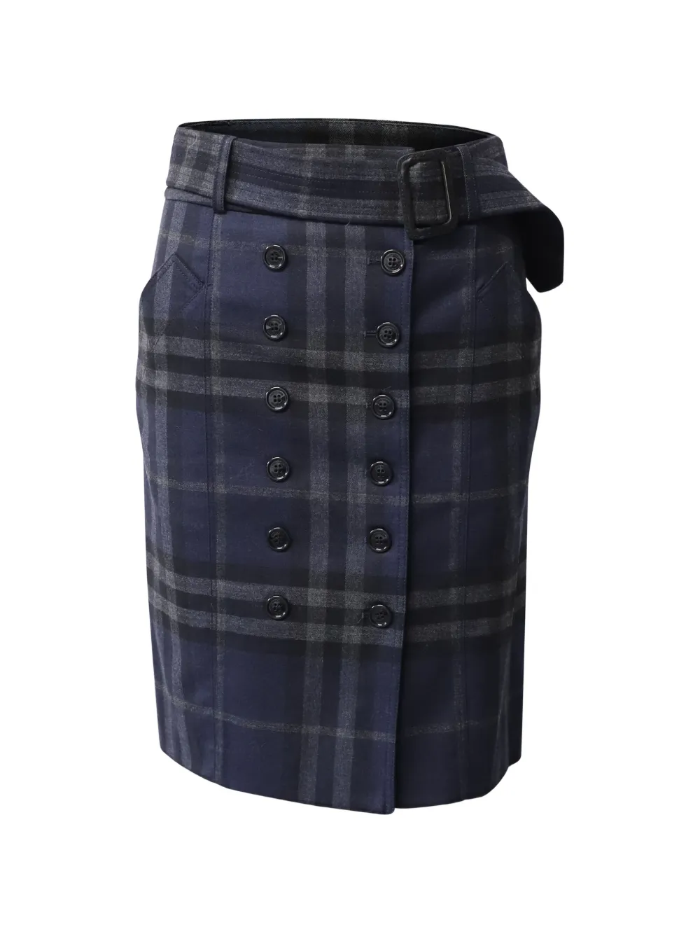 Burberry Pre-Owned Tartan wrap-style skirt - Blu