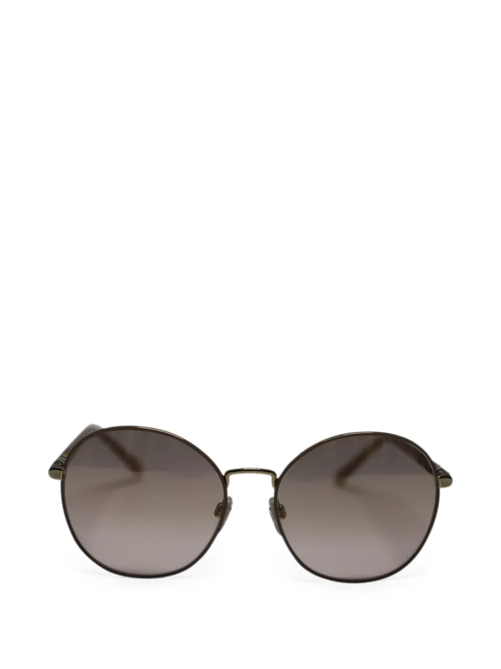 Burberry Pre-Owned gradient round sunglasses - Oro
