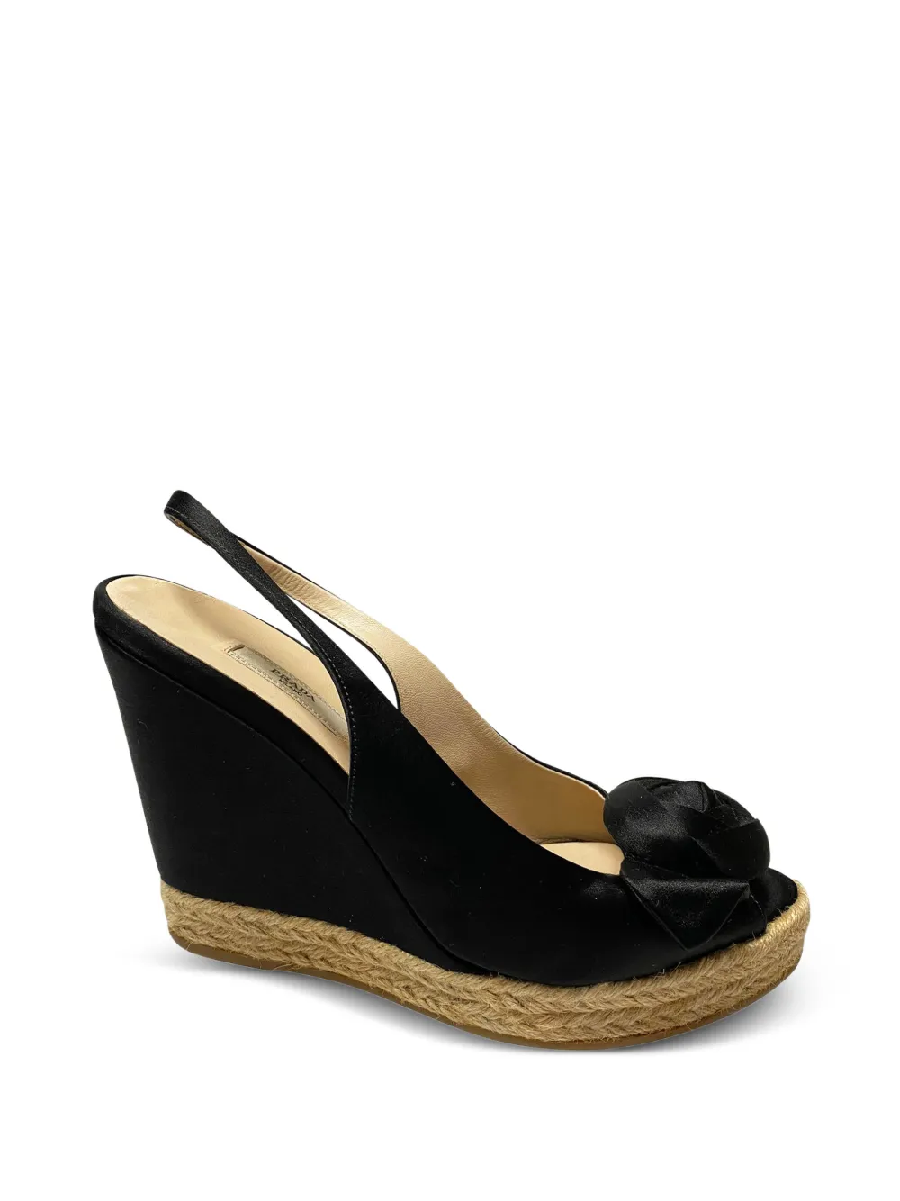 Prada Pre-Owned flower-detail espadrilles - Schwarz