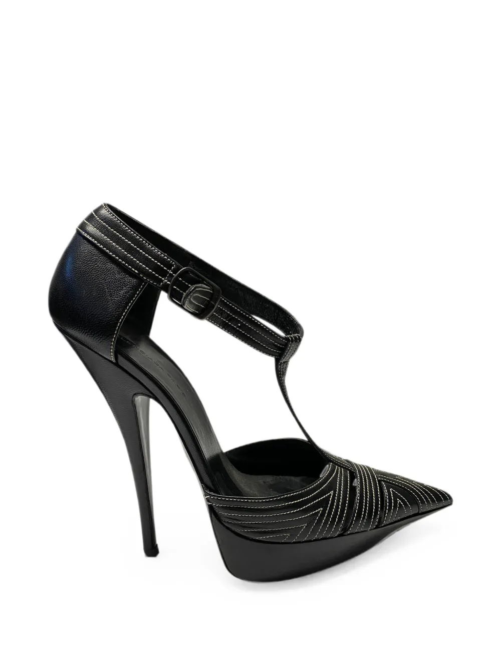 Balenciaga Pre-Owned T-strap contrast-stitch pumps - Schwarz