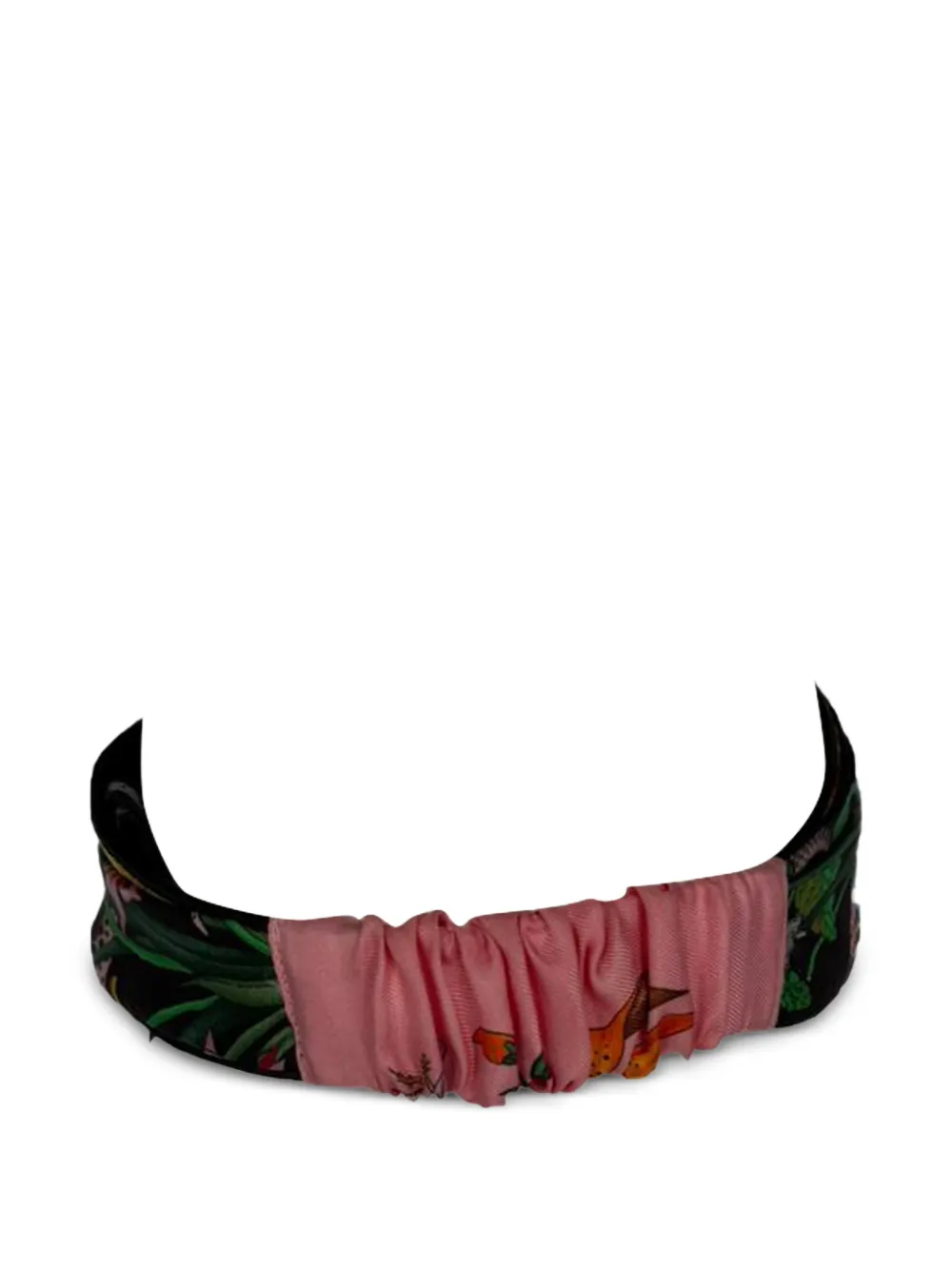 Gucci Pre-Owned floral-print silk headband - Nero