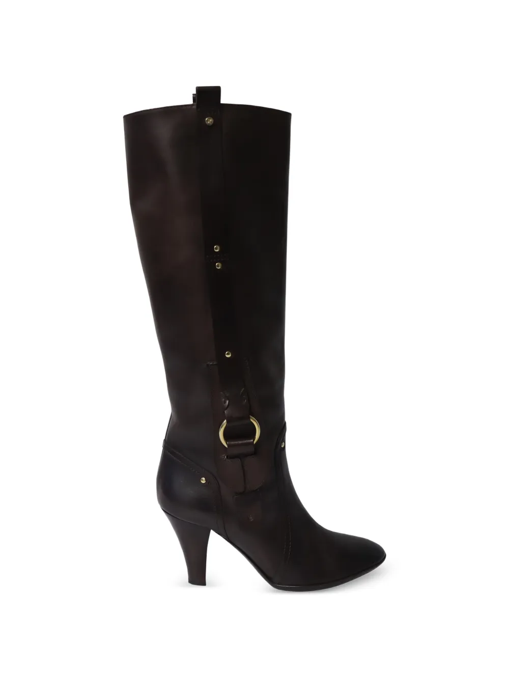 Celine Pre-Owned buckled leather boots - Brown