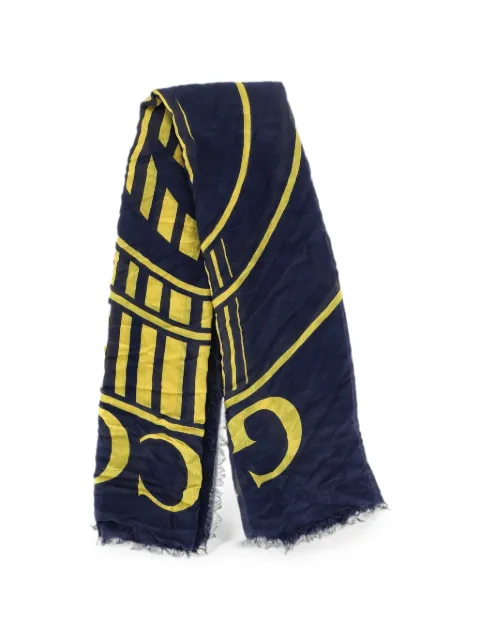 Gucci Pre-Owned Logo Disk fringed scarf