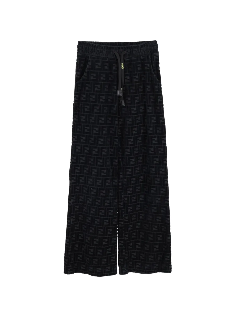 Fendi Pre-Owned FF monogram velvet trousers - Nero