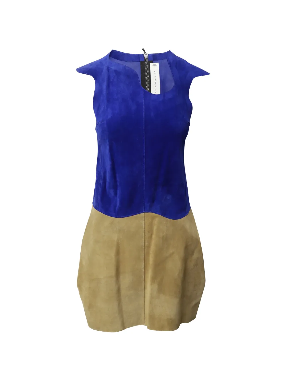 Victoria Beckham paneled suede dress - Blue