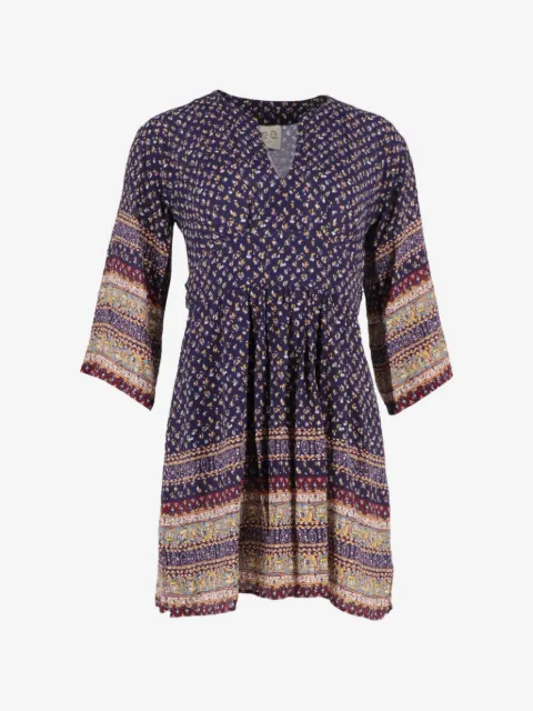 Sea printed V-neck mini dress