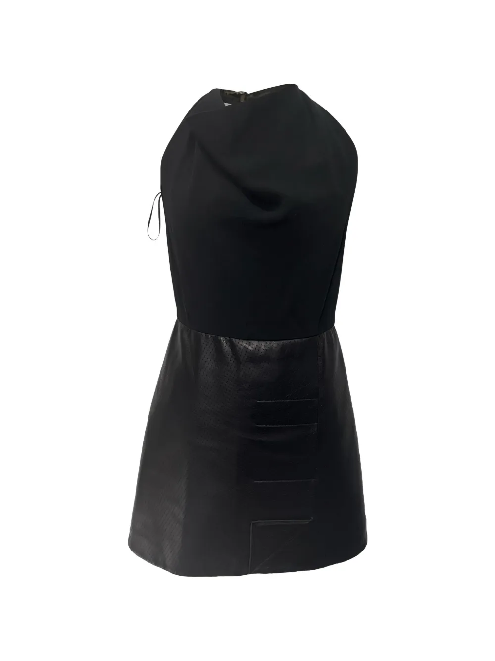 Roland Mouret halterneck leather mini dress - Nero