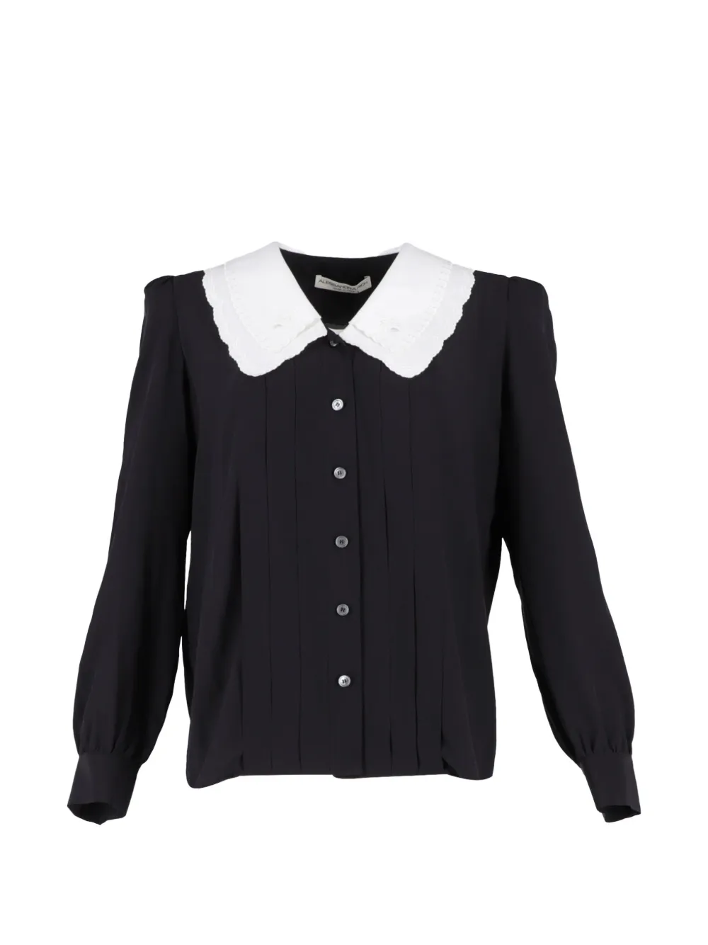 Alessandra Rich pleated silk blouse - Nero