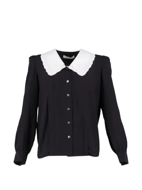Alessandra Rich pleated silk blouse