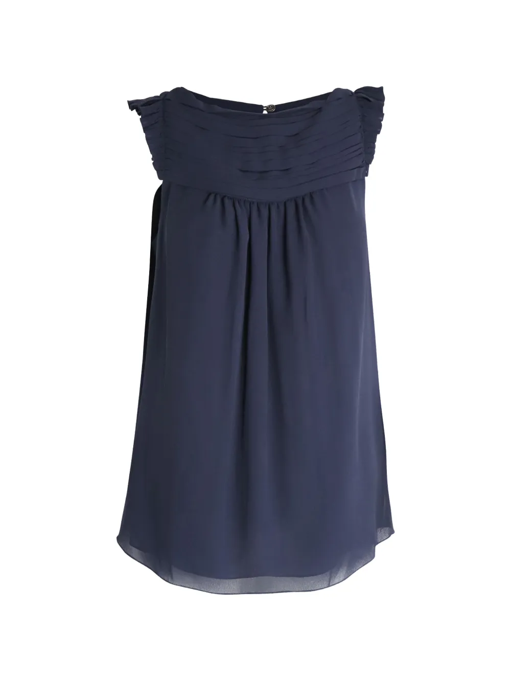 Burberry Pre-Owned pleated sleeveless blouse - Blu